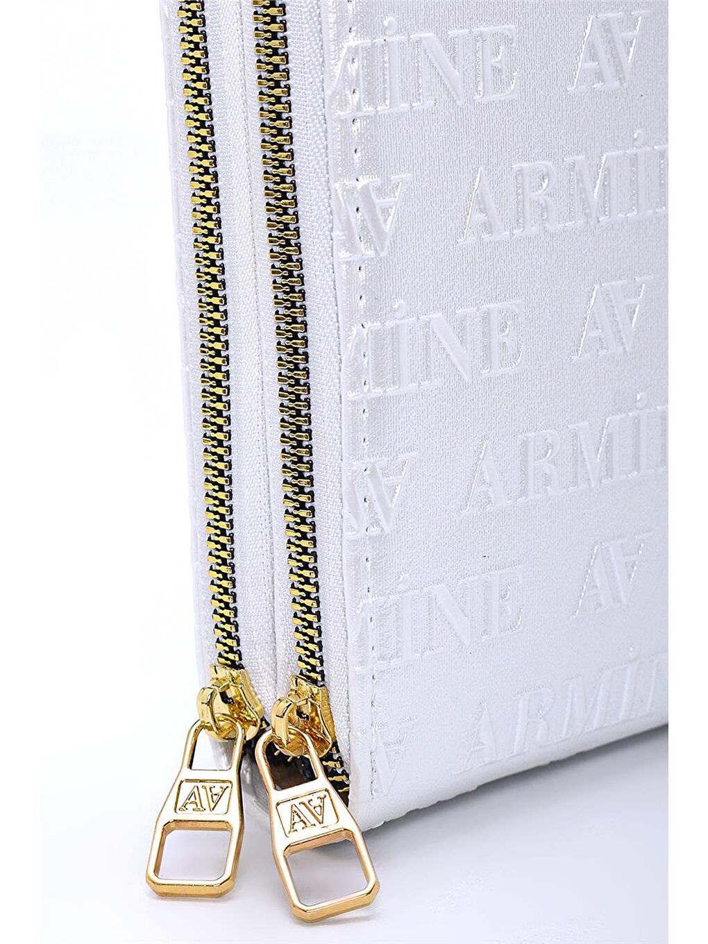 Beyaz Yazı Baskılı Kadın Telefon Çantası Cüzdan 23Yd7291-1-2