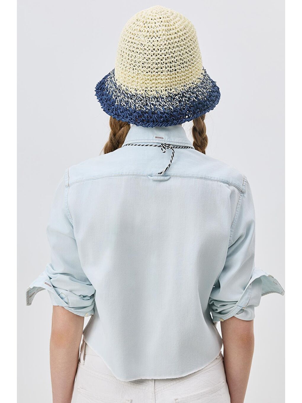 El Örgüsü Hasır Şapka Y8210 Ekru-2