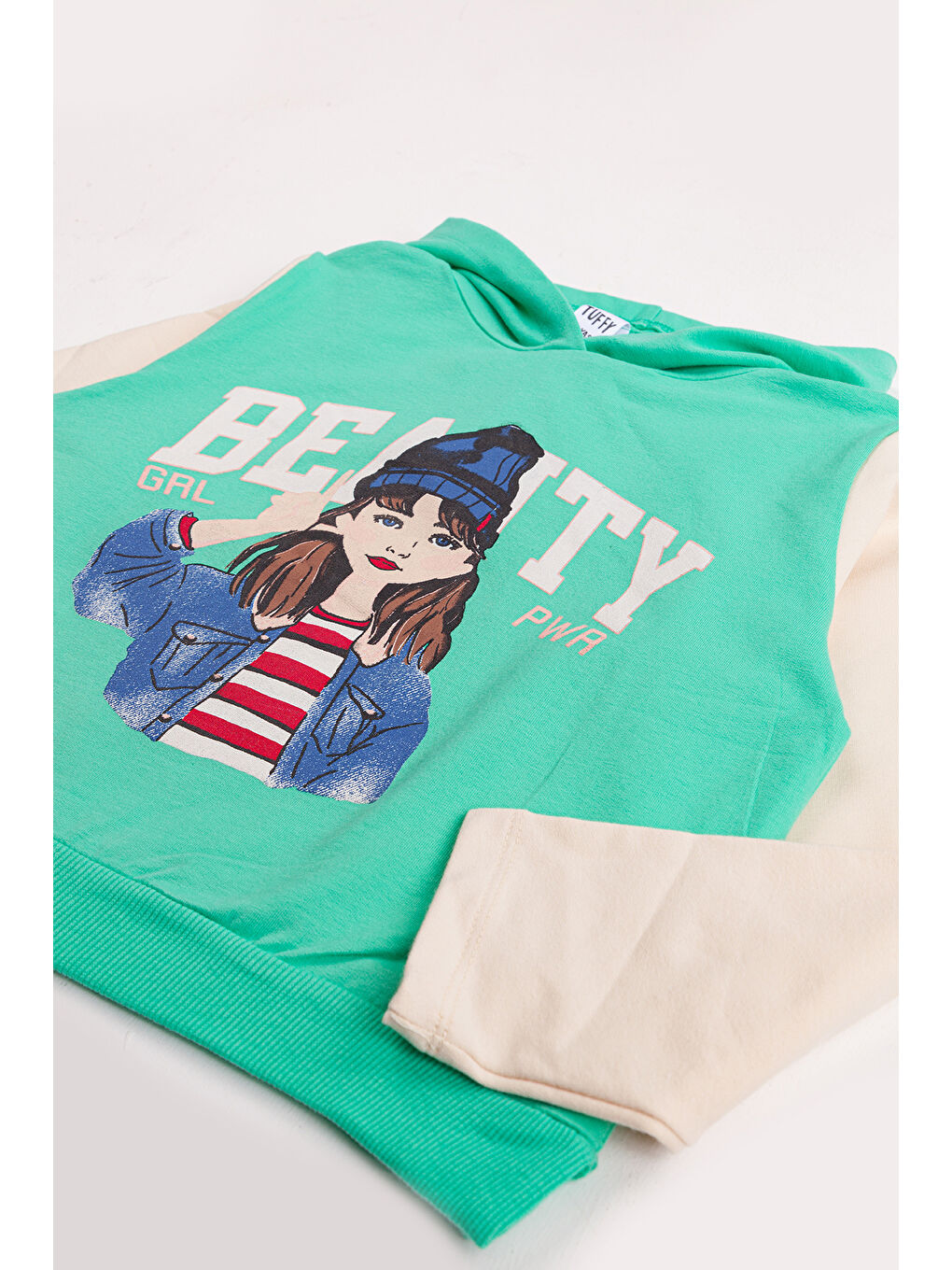 Yeşil Kız Çocuk 2'li Paket Basic Sweatshirt-3