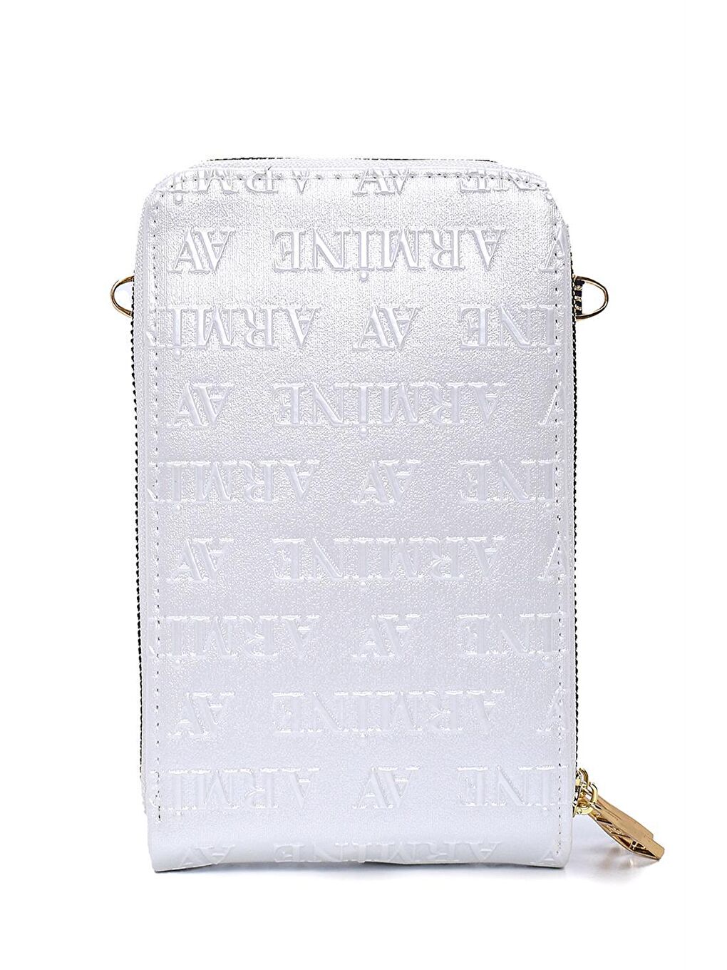 Beyaz Yazı Baskılı Kadın Telefon Çantası Cüzdan 23Yd7291-1-3