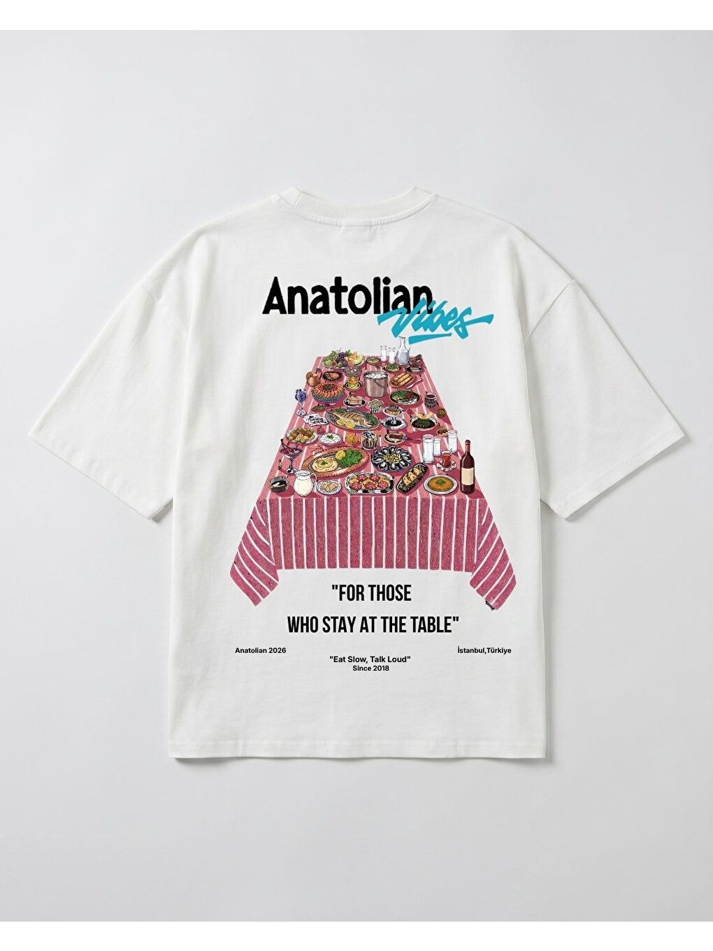 Erkek Oversize Anatolian Beyaz Premium Tişört