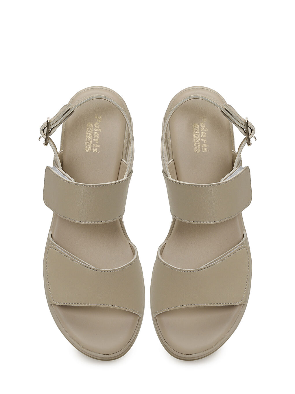 325623.Z 5FX Bej Kadın Dolgu Topuk Sandalet-3