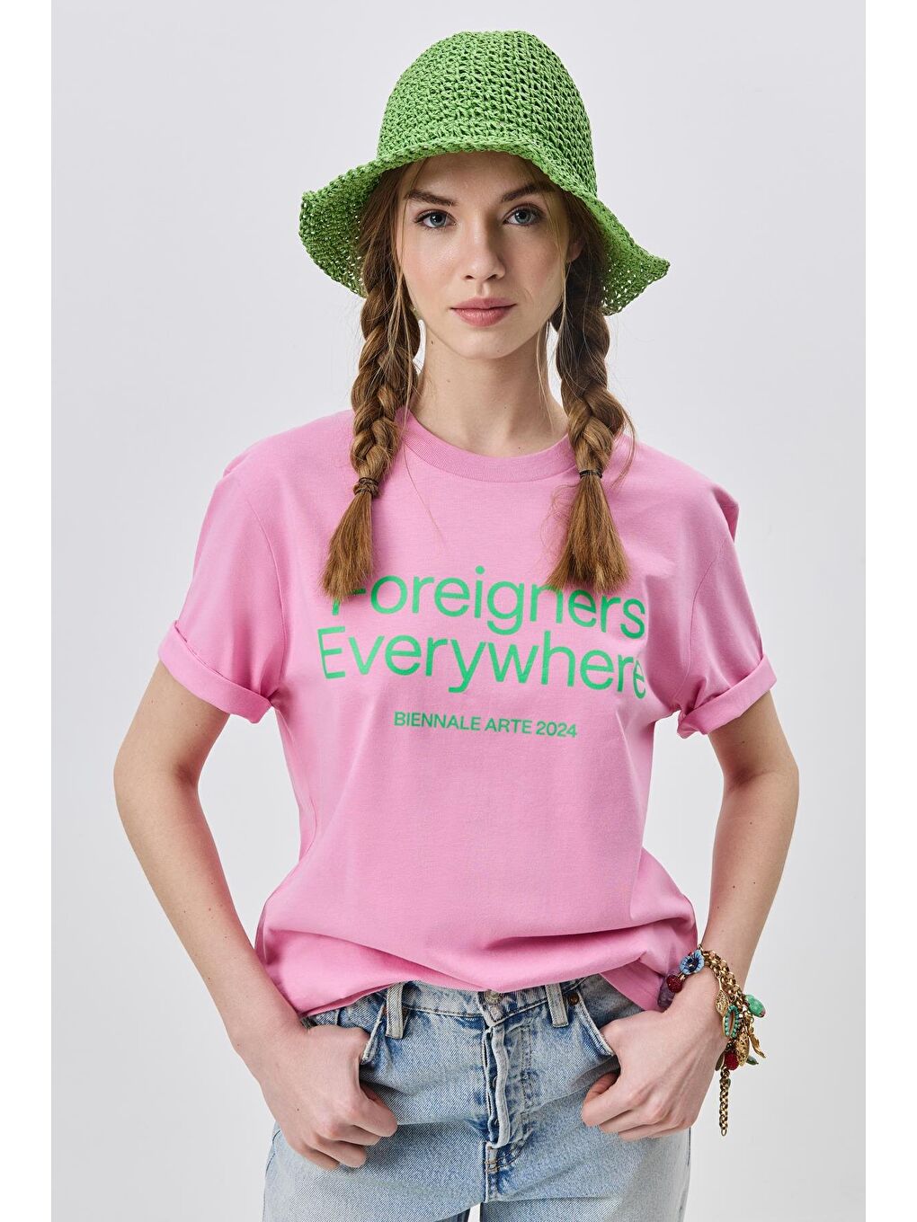 El Örgüsü Hasır Şapka Y8208 Yeşil