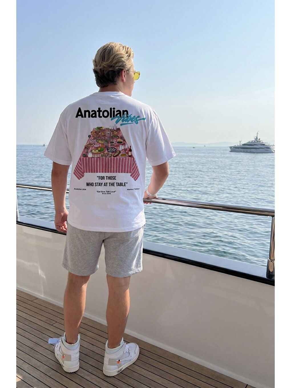 Erkek Oversize Anatolian Beyaz Premium Tişört-2