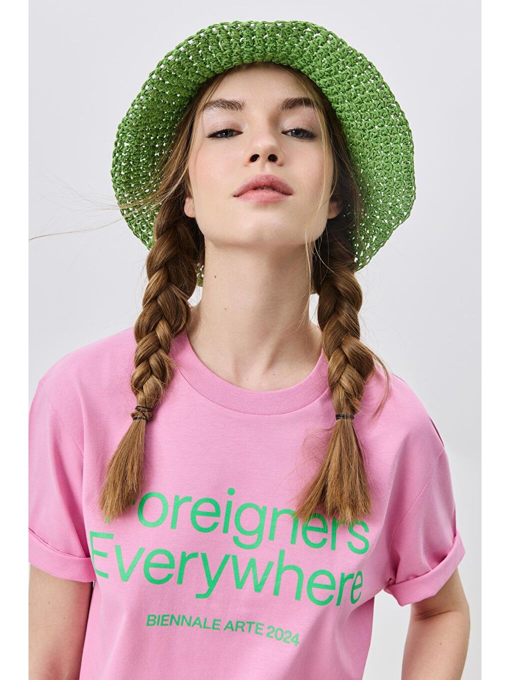 El Örgüsü Hasır Şapka Y8208 Yeşil-1