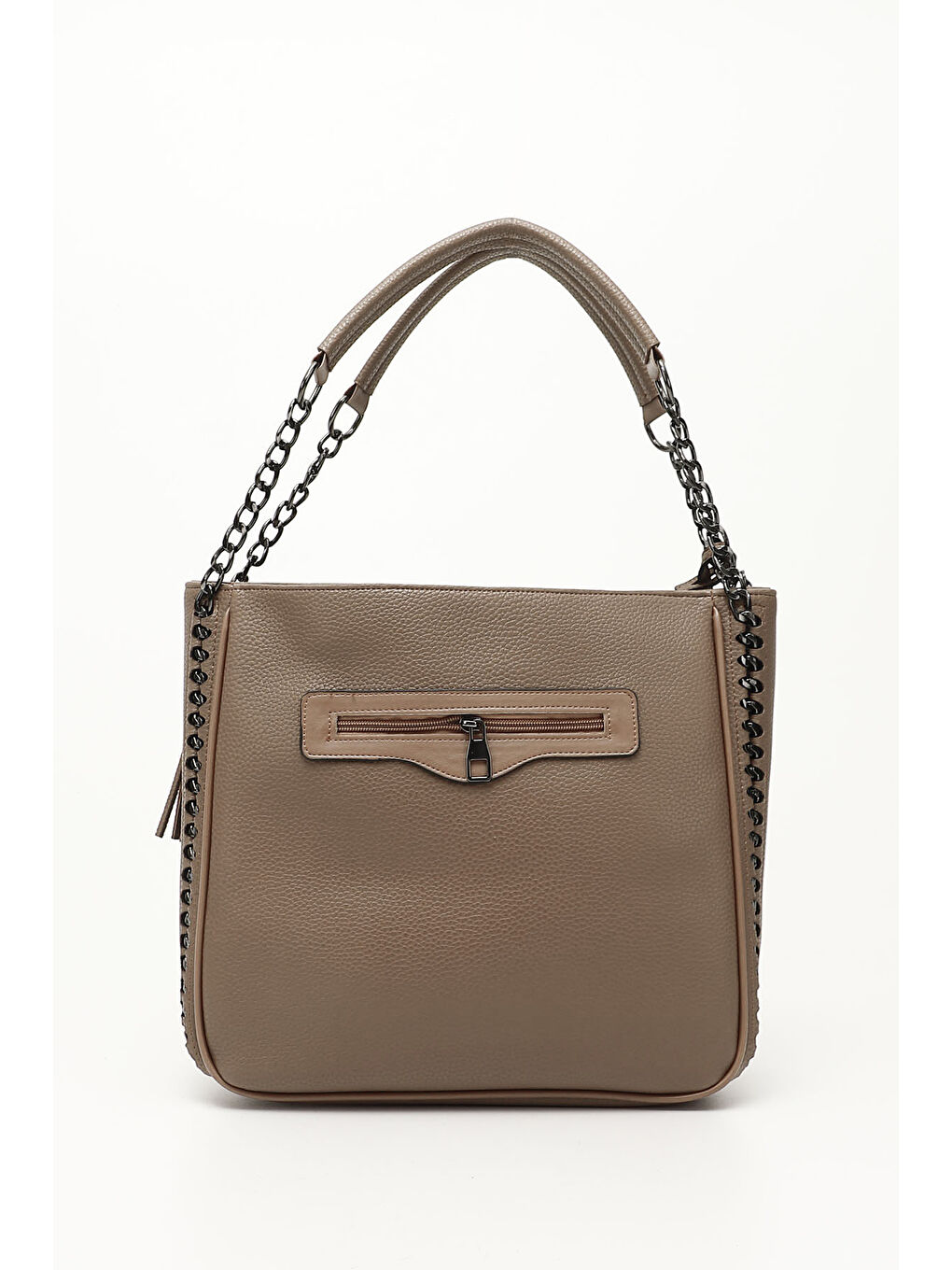 Bej Kadın BEJ-VİZON Püsküllü Omuz Çantası-3