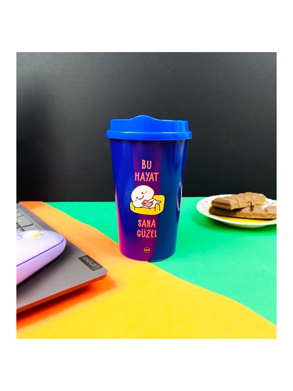 Karışık 2 Li Motto Tasarımlı Plastik Kahve Bardağı-2