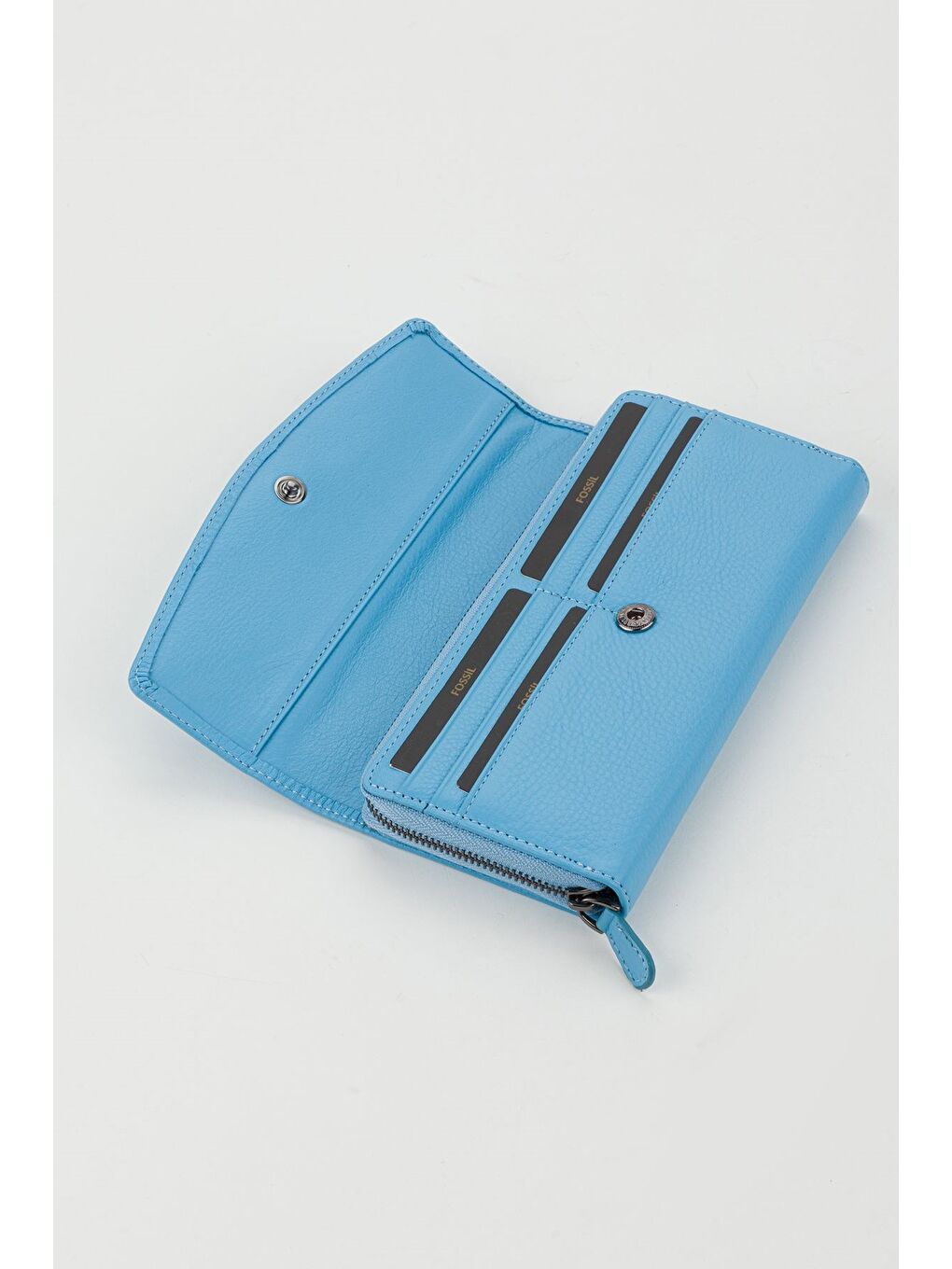 Mavi Kutulu Hakiki Deri Mürdüm Büyük Boy Kadın El Portföyü Kartlık Cüzdan-3