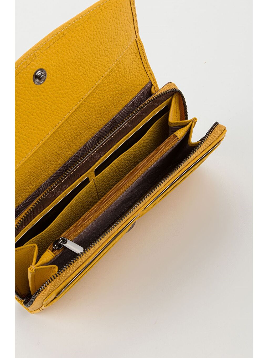 Sarı Kutulu Hakiki Deri Mürdüm Büyük Boy Kadın El Portföyü Kartlık Cüzdan-1
