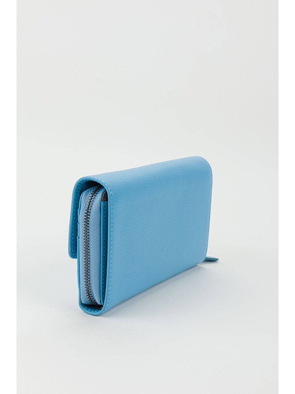 Mavi Kutulu Hakiki Deri Mürdüm Büyük Boy Kadın El Portföyü Kartlık Cüzdan-6
