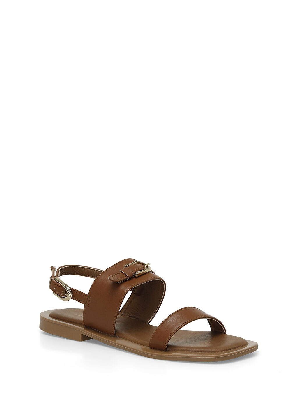 Kahverengi 24S-059 4FX Taba Kadın Düz Sandalet-1