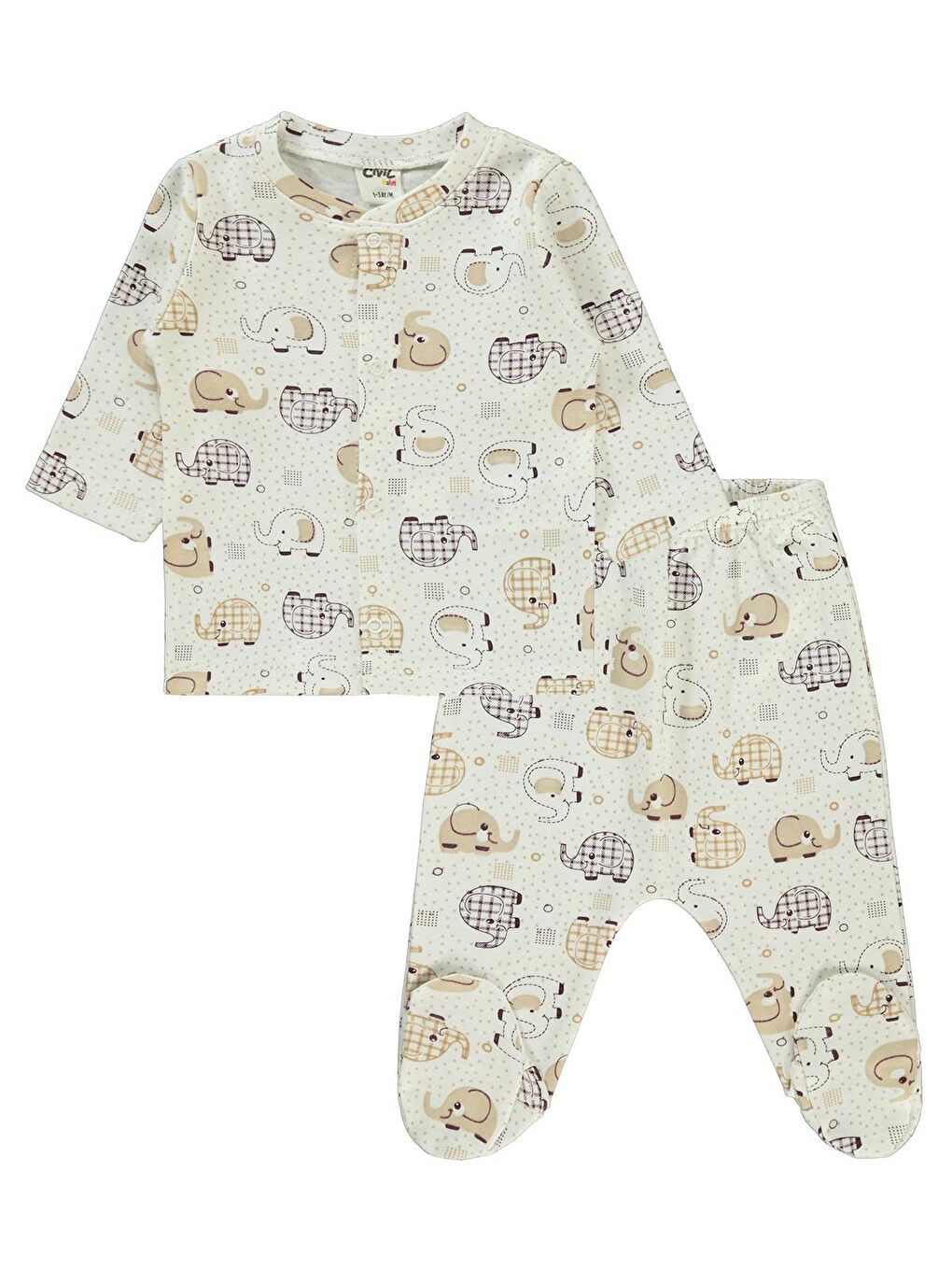 Civil Kahverengi Baby Erkek Bebek Pijama Takımı 1-6 Ay Kahve