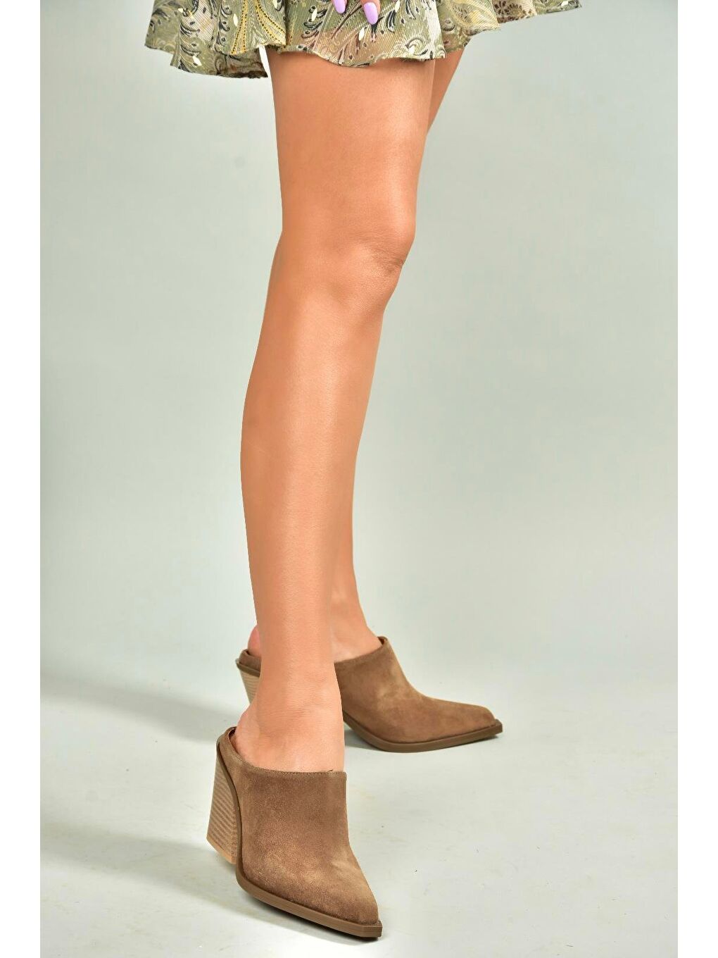 Bej Vizon Kadın Topuklu Ayakkabı U6548061-2