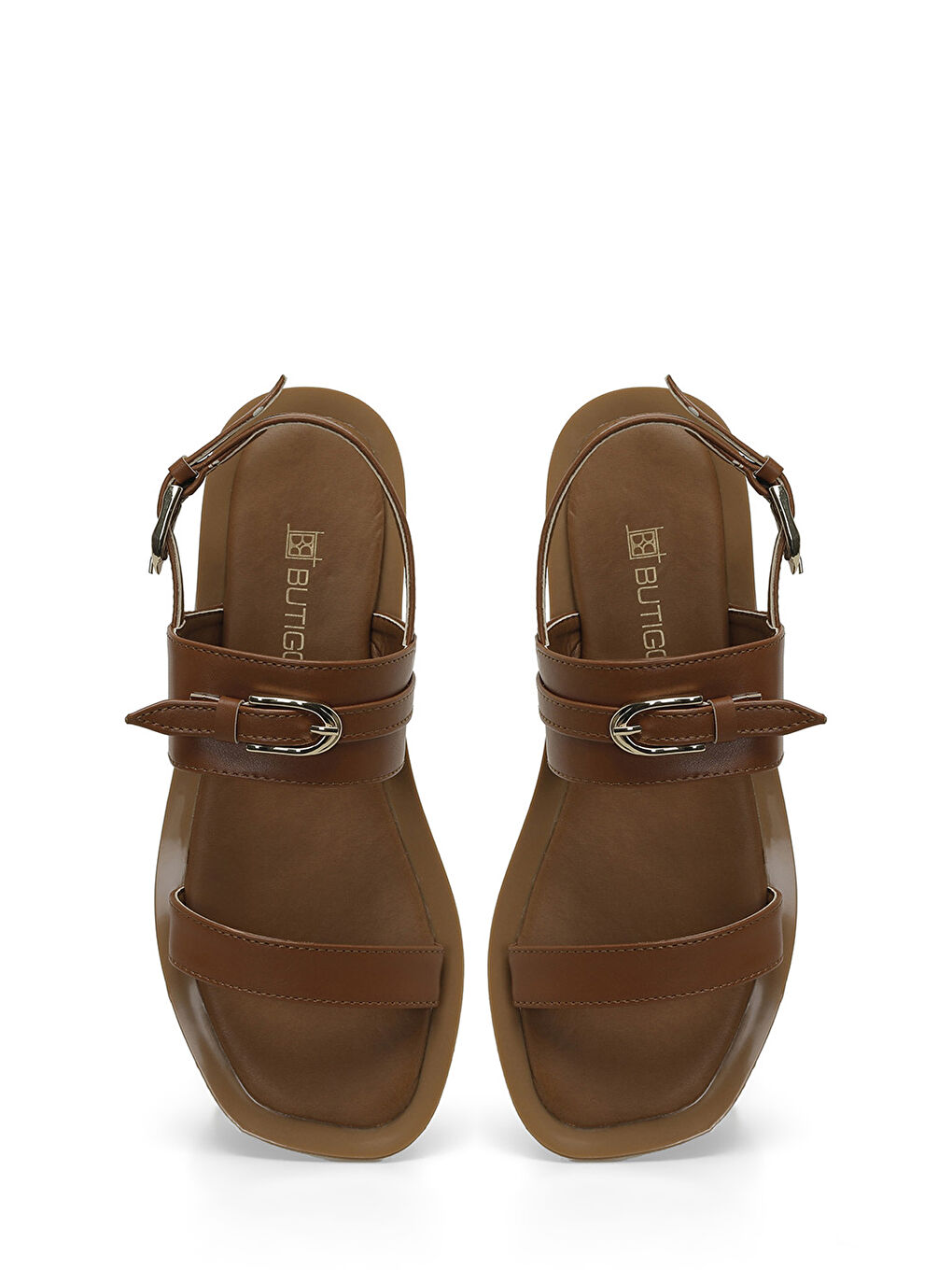 Kahverengi 24S-059 4FX Taba Kadın Düz Sandalet-3