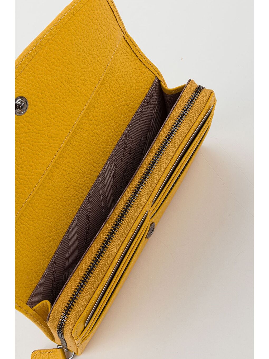 Sarı Kutulu Hakiki Deri Mürdüm Büyük Boy Kadın El Portföyü Kartlık Cüzdan-2
