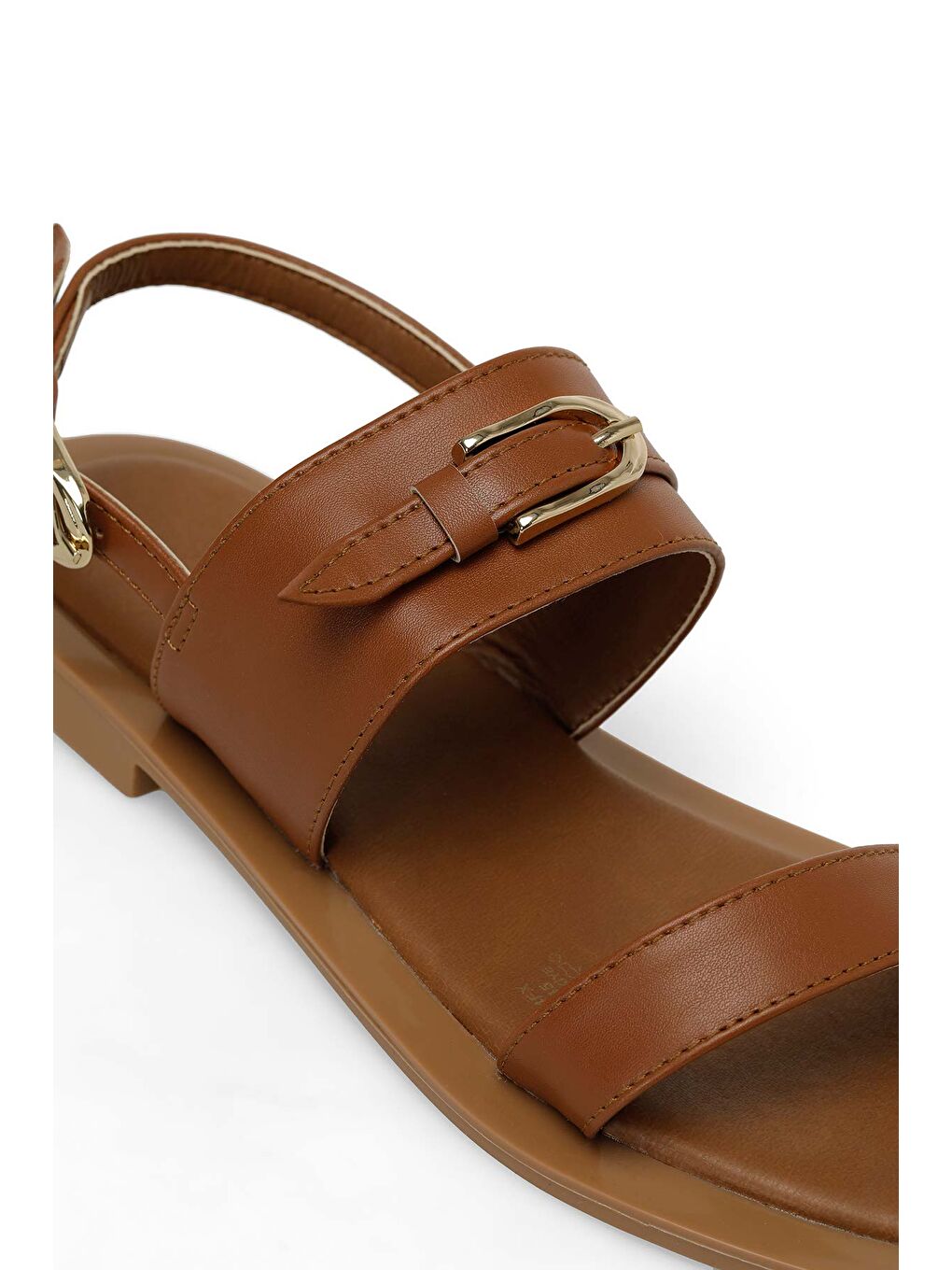 Kahverengi 24S-059 4FX Taba Kadın Düz Sandalet-6