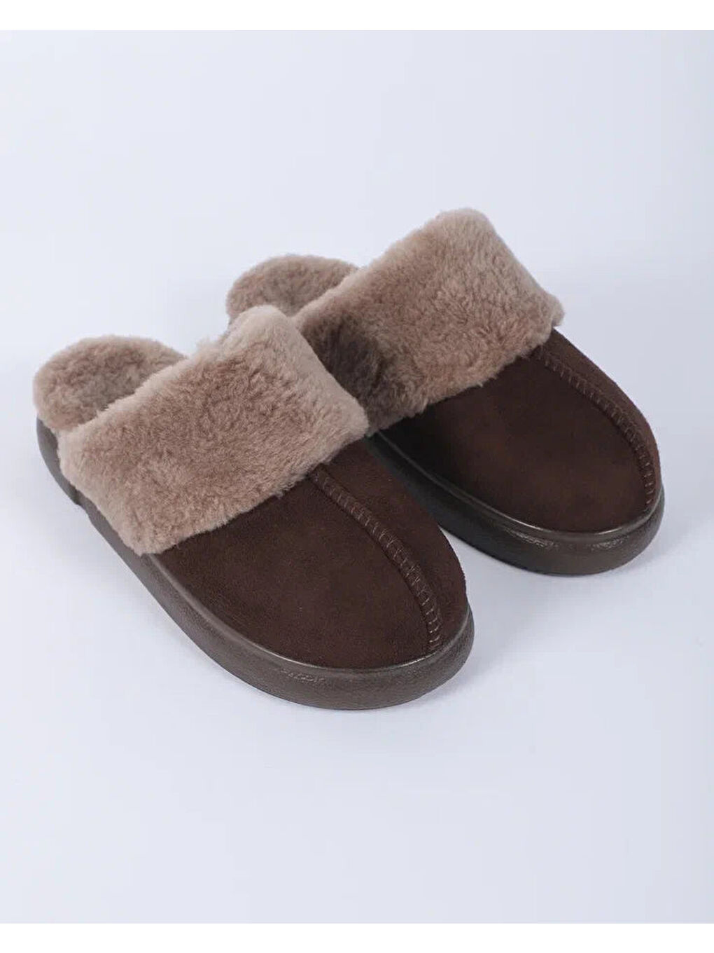 Kahverengi Kadın Kürklü Ev İçi Terliği - VERA