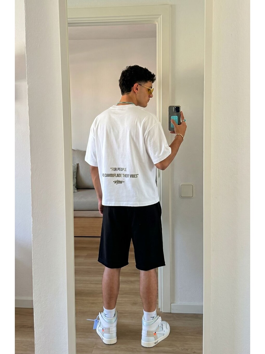 Erkek Oversize Chaos Beyaz Premium Tişört-1