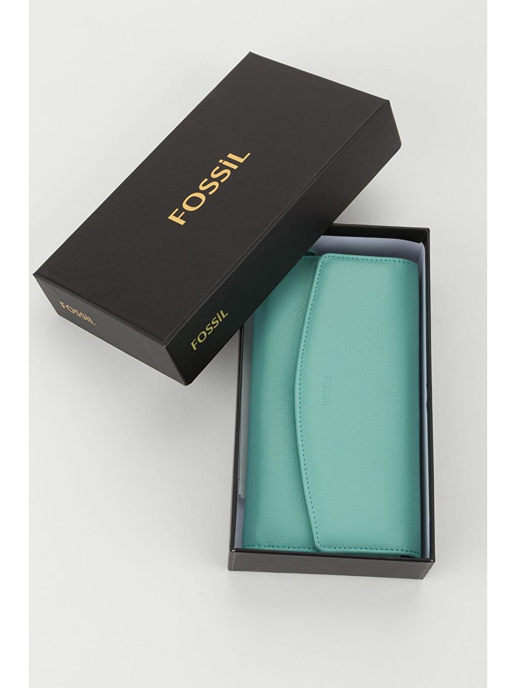 Turkuaz Kutulu Hakiki Deri Mürdüm Büyük Boy Kadın El Portföyü Kartlık Cüzdan-4