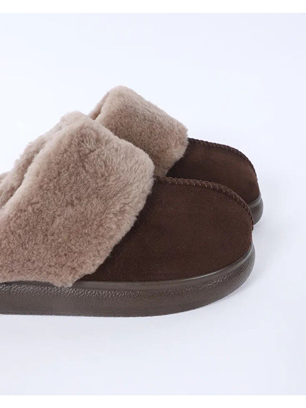 Kahverengi Kadın Kürklü Ev İçi Terliği - VERA-1