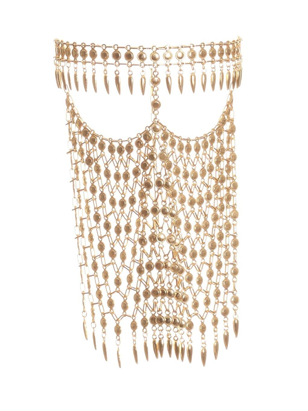 Sarı Kadın Altın Renk Lak Kaplama Ayarlanabilir El Yapımı Peçe-2