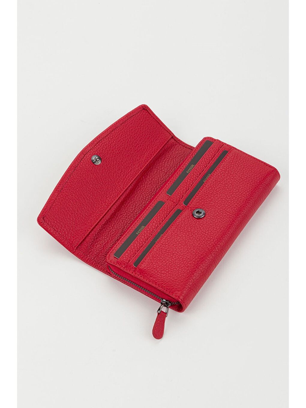 Kırmızı Kutulu Hakiki Deri Mürdüm Büyük Boy Kadın El Portföyü Kartlık Cüzdan-3
