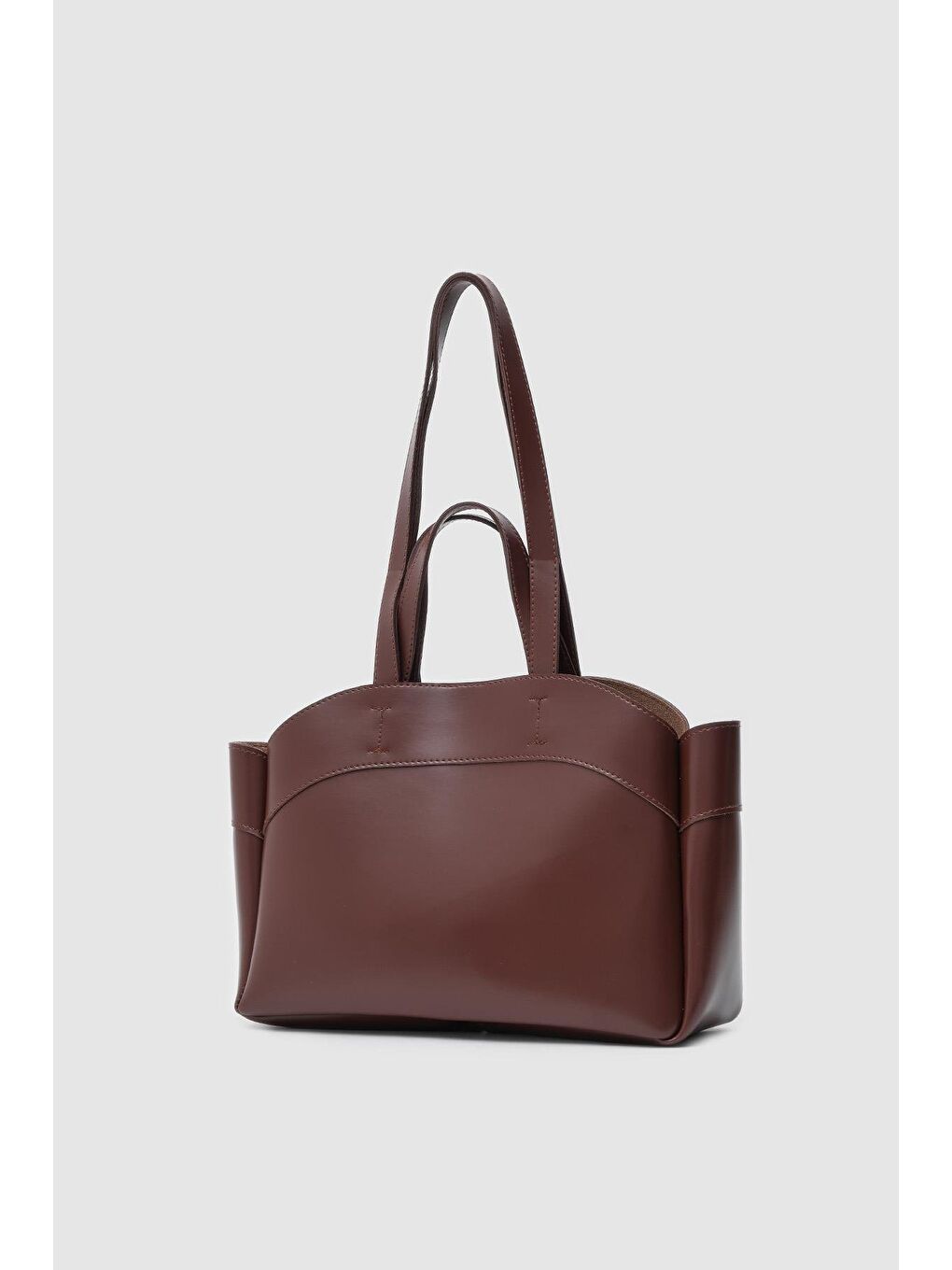 Kahverengi Higgs Deri Omuz Çantası Fındık Kabuğu-1