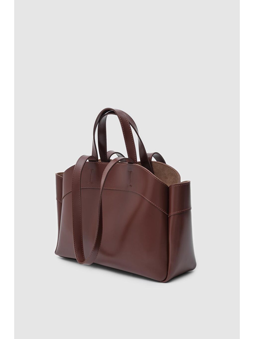 Kahverengi Higgs Deri Omuz Çantası Fındık Kabuğu-2