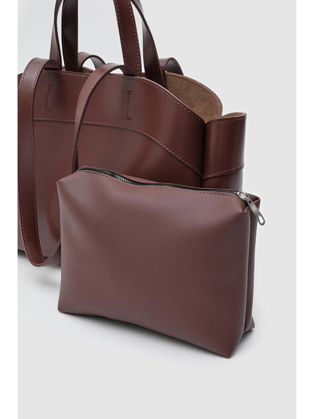 Kahverengi Higgs Deri Omuz Çantası Fındık Kabuğu-4