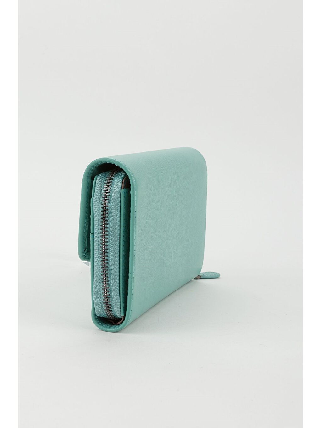 Turkuaz Kutulu Hakiki Deri Mürdüm Büyük Boy Kadın El Portföyü Kartlık Cüzdan-7