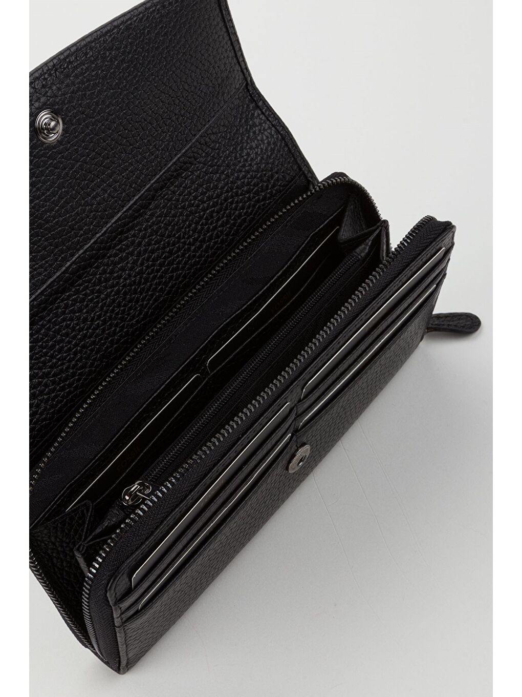 Siyah Kutulu Hakiki Deri Mürdüm Büyük Boy Kadın El Portföyü Kartlık Cüzdan-2