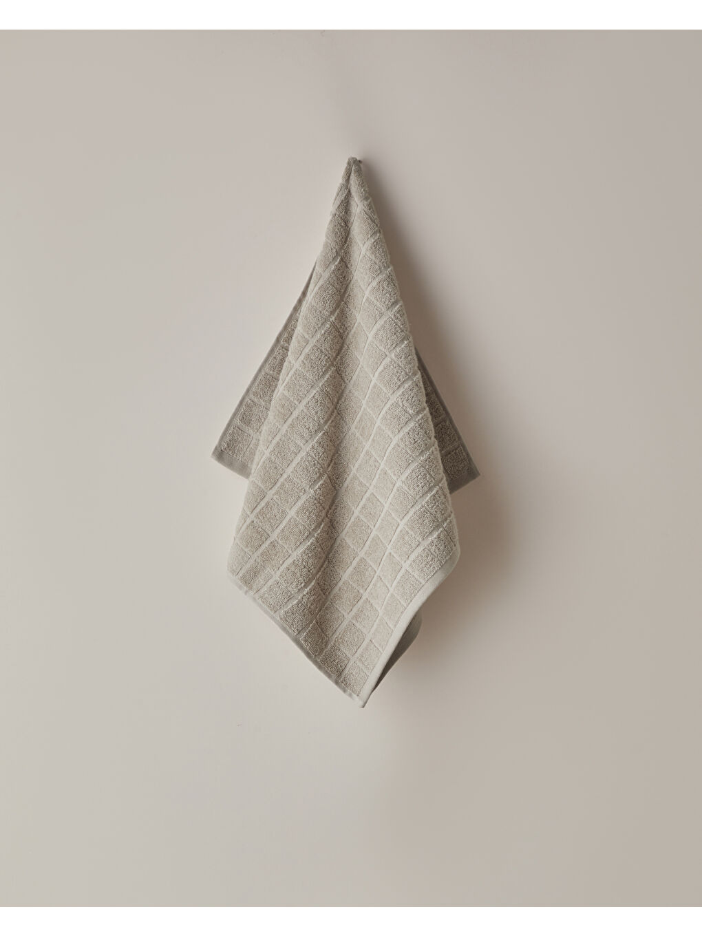 Chequer Pamuk Yüz Havlusu 50x80 cm Bej