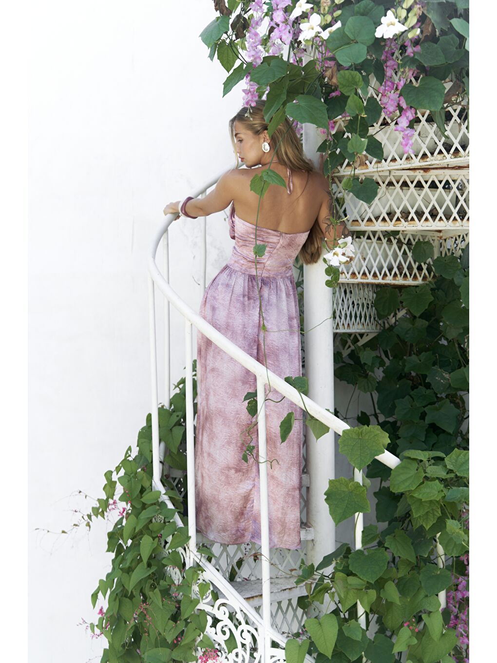 Ruadhan Boncuk Detaylı Bordo Uzun Elbise-2