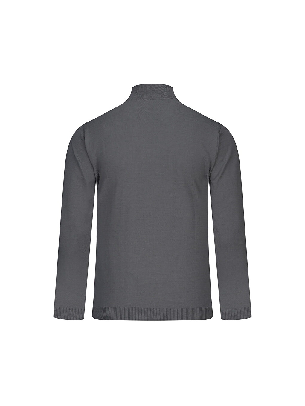 Gri Regular Fit Yarım Balıkçı Yaka Yünlü Kazak-2