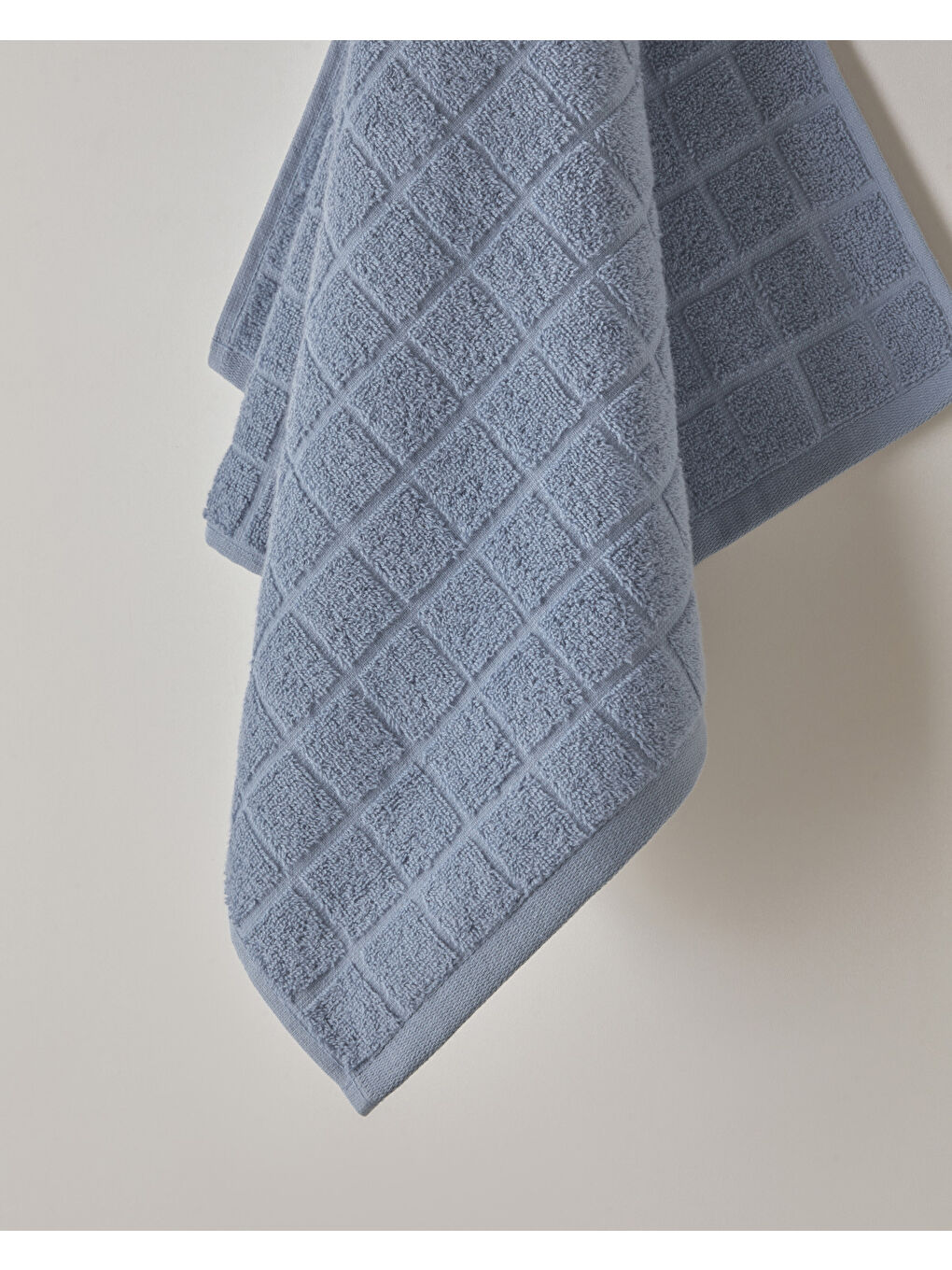 Chequer Pamuk Yüz Havlusu 50x80 cm Mavi-1