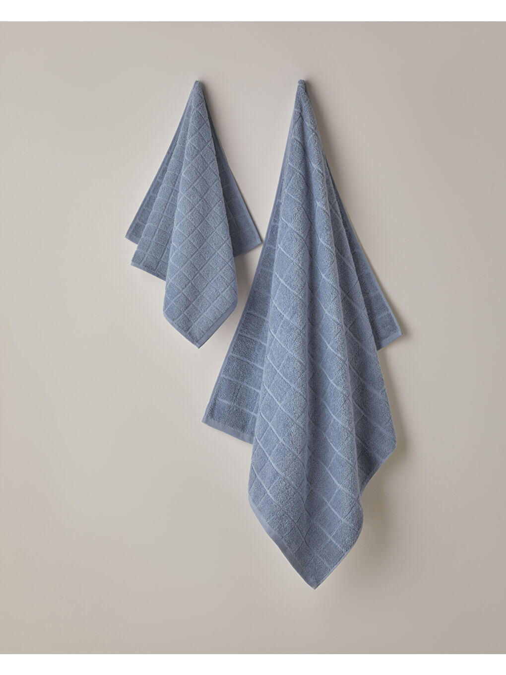 Chequer Pamuk Yüz Havlusu 50x80 cm Mavi-2