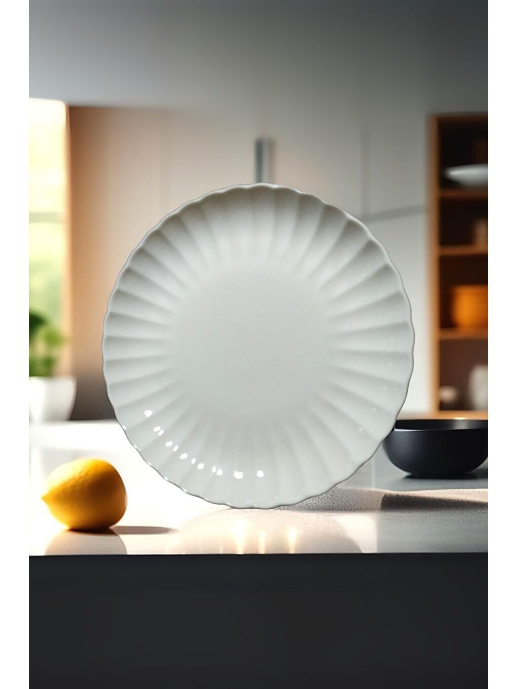 Kütahya Porselen Bone Luz Form Pasta Takımı 6 Parça 21cm Beyaz BNLZF21DUS600-1