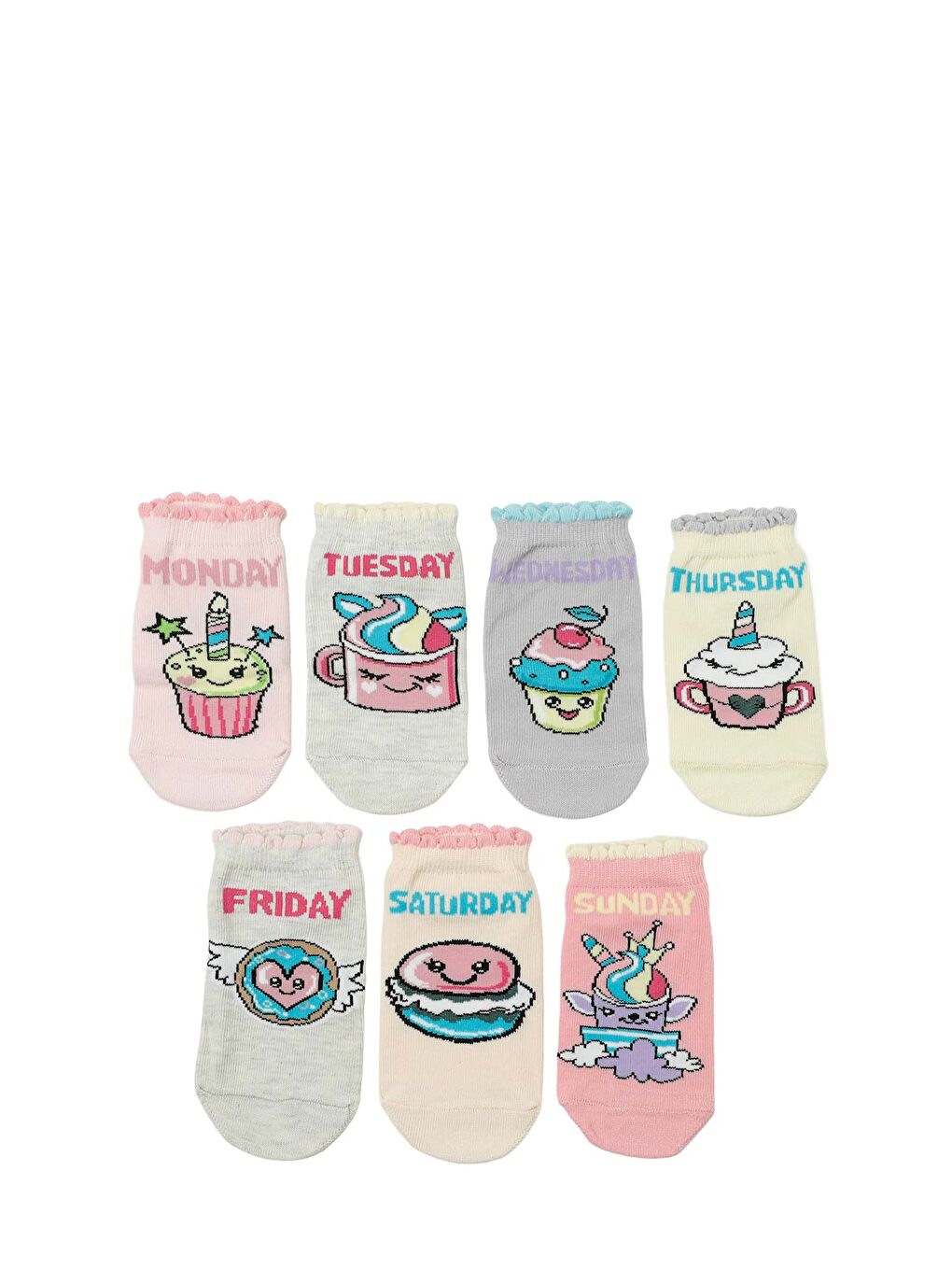 Karışık DAYS 7 LI PTK-W 5PR Çok Renkli Kız Çocuk 7 Li Çorap