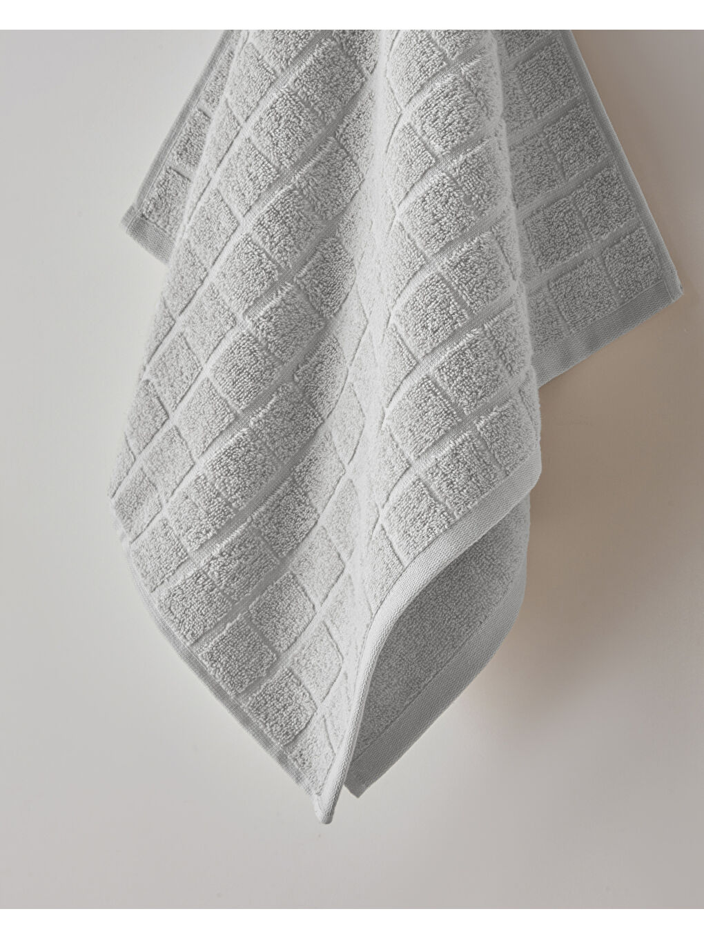 Chequer Pamuk Yüz Havlusu 50x80 cm Gri-1