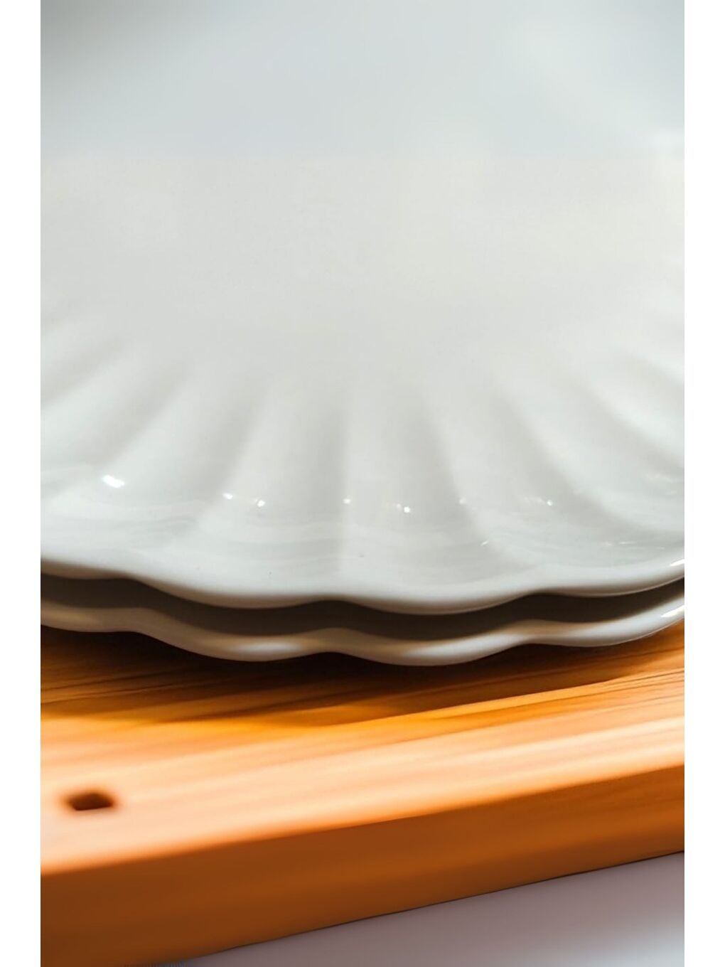 Kütahya Porselen Bone Luz Form Pasta Takımı 6 Parça 21cm Beyaz BNLZF21DUS600-3