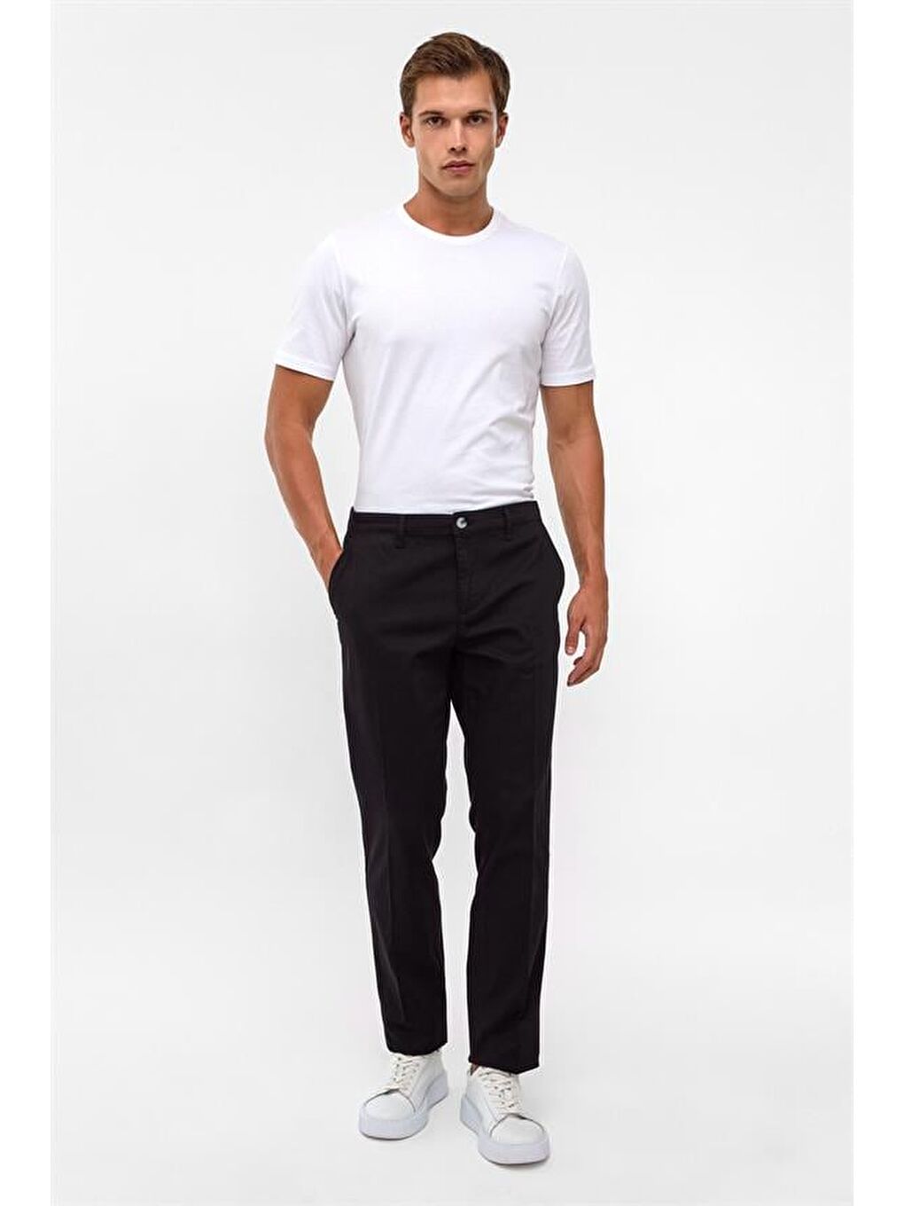 Siyah Regular Armürlü Pantolon