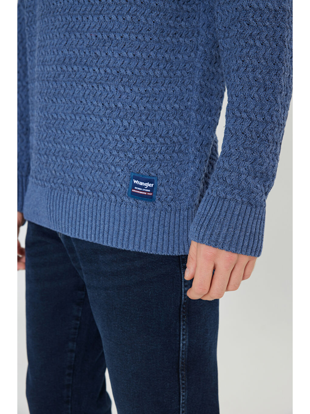 Regular Fit Normal Kesim Bisiklet Yaka Lacivert Triko-5