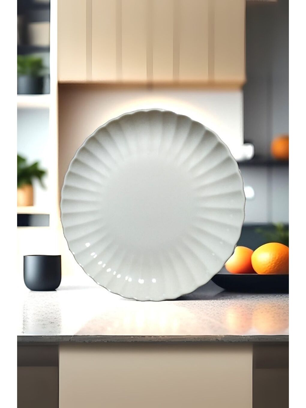 Kütahya Porselen Bone Luz Form Pasta Takımı 6 Parça 21cm Beyaz BNLZF21DUS600-5