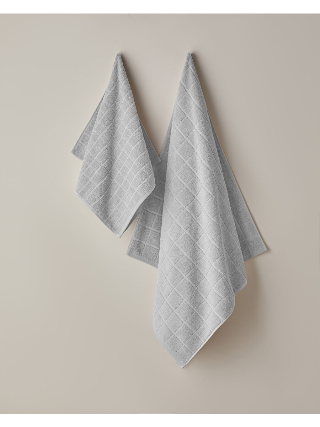Chequer Pamuk Yüz Havlusu 50x80 cm Gri-2