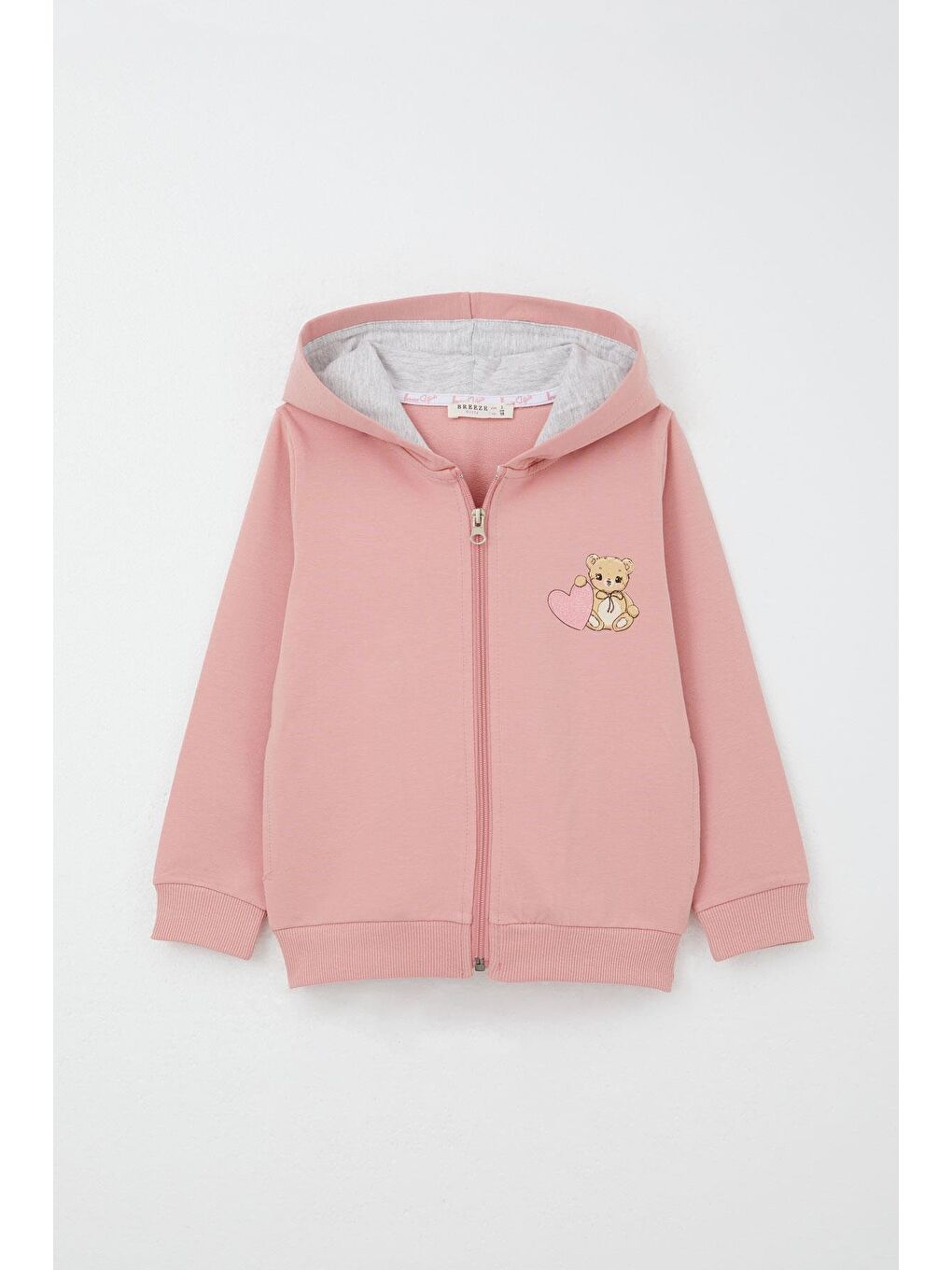 Pembe Kız Bebek Eşofman Takım Kalpli Bebek Ayıcık Baskılı Gülkurusu (1.5-2 Yaş)-1