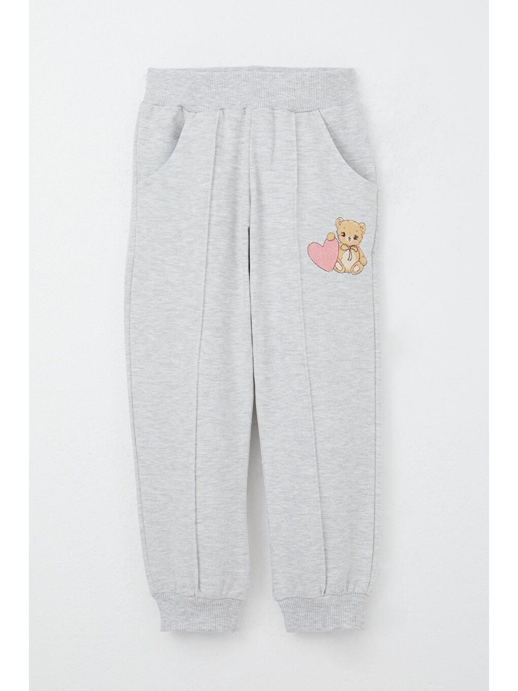 Pembe Kız Bebek Eşofman Takım Kalpli Bebek Ayıcık Baskılı Gülkurusu (1.5-2 Yaş)-2