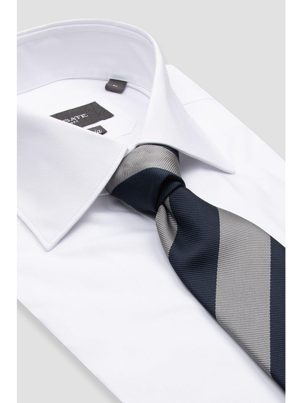 Sartoria Poplin Stretch Pamuk Karışımlı Slim Fit Beyaz İtalyan Yaka Erkek Düz Gömlek-6