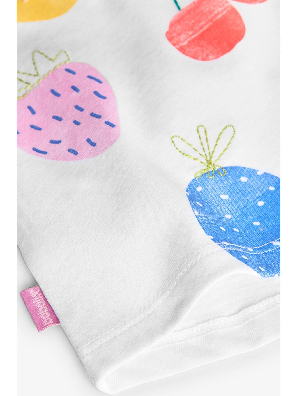 Karışık Meyveler Baskılı Kız Çocuk Tişört-4