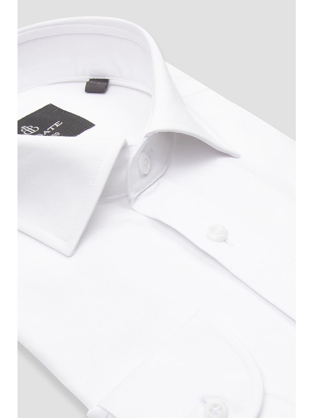 Floransa Jersey Pamuk Karışımlı Comfort Fit Beyaz Klasik Yaka Erkek Düz Gömlek-1