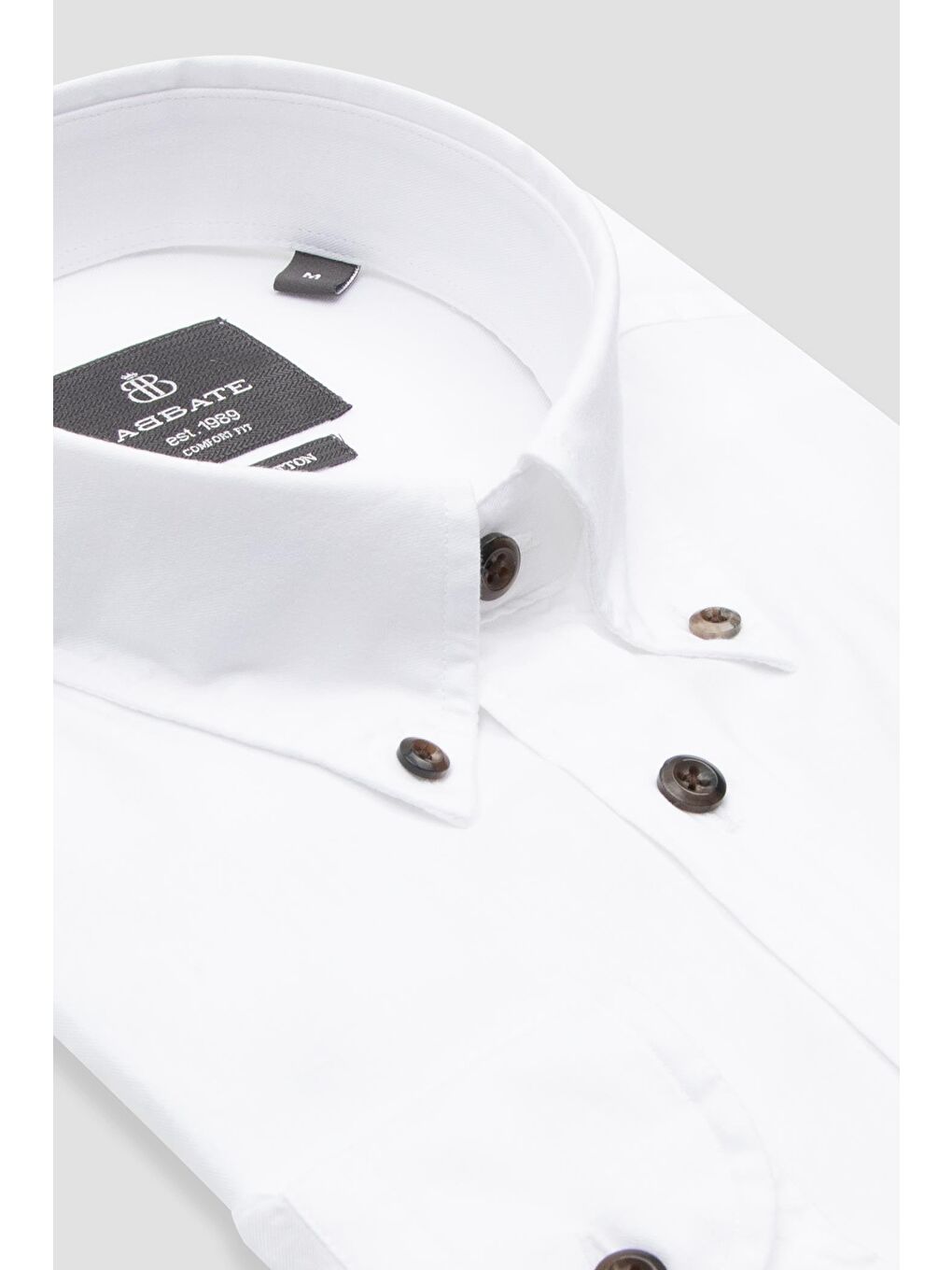 Mario Poplin Pamuklu Comfort Fit Beyaz Düğmeli Yaka Erkek Düz Gömlek-1